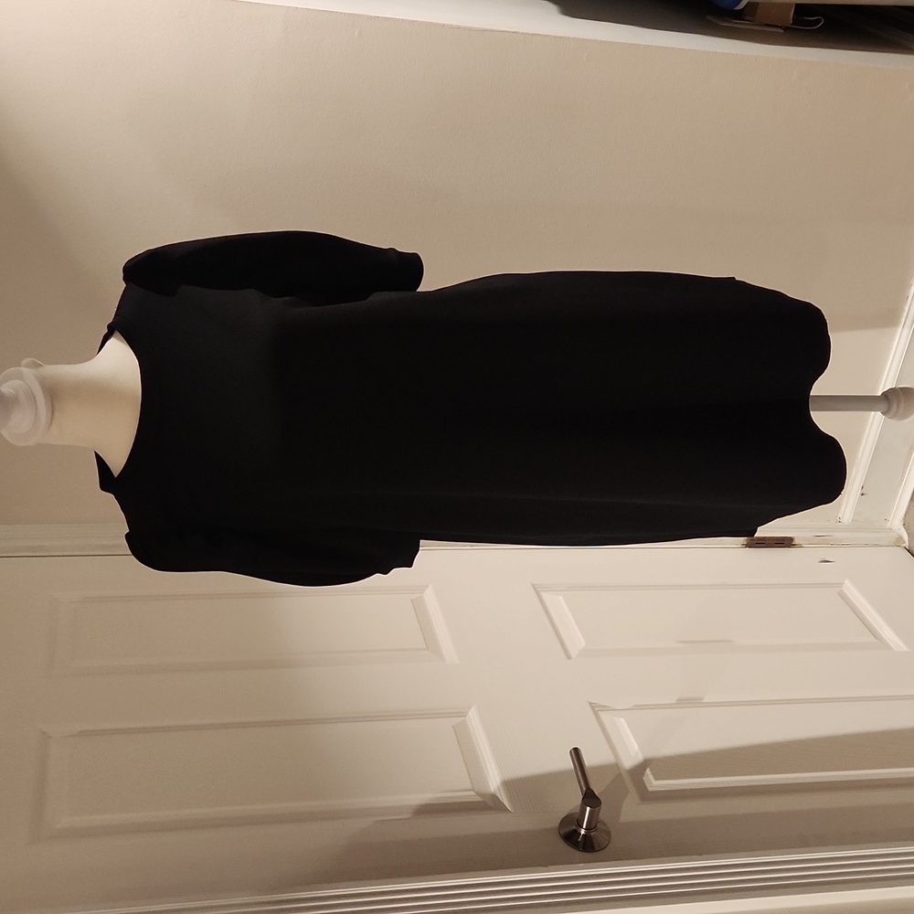 Zara black mini dress with puff sleeves Small